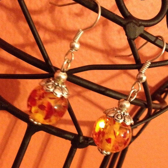 Jewelry - 🍄 Amber earrings in Silver