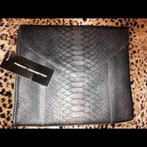 Snakeskin Leather French Connection Clutch