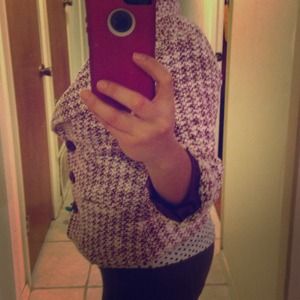 Purple and white button up blazer