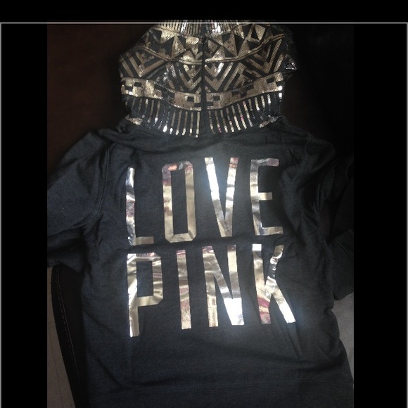 Rare Victorias secret pink aztec print  hoodie - Picture 1 of 4