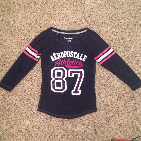 Aeropostale Navy Blue/Pink/White Size M Shirt - Picture 2 of 3
