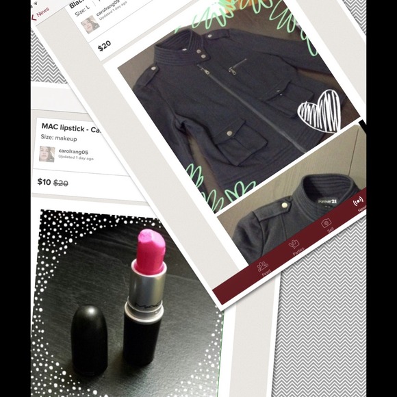 🚫 SOLD🚫 Black Motorcycle Jacket & MAC lipstick