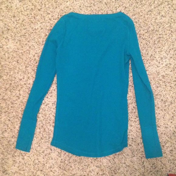 Aeropostale Blue/Turquoise HalfButton Size S Shirt - Picture 3 of 3