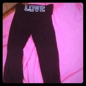 Fun “LOVE” black yoga pants