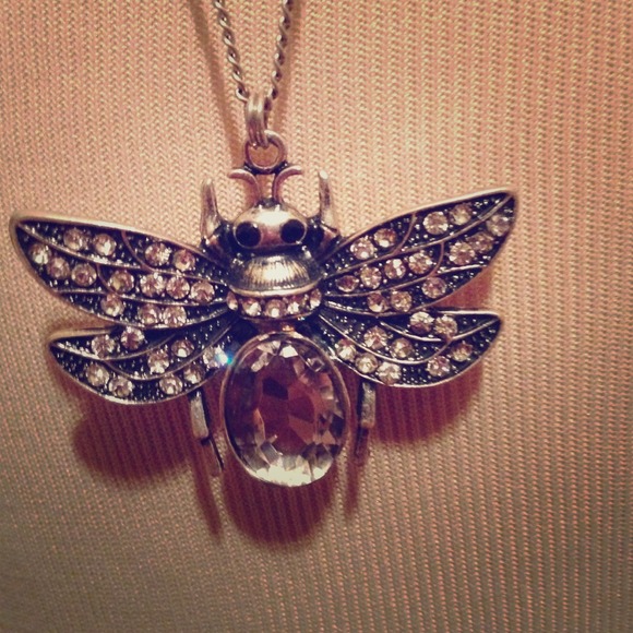 Silver bug necklace.