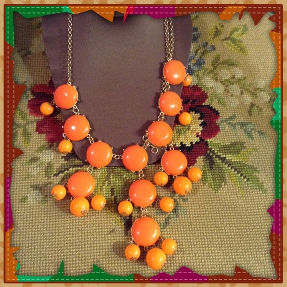 Orange Bib Necklace.