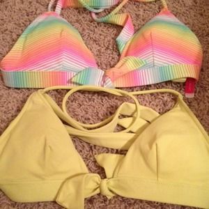 2 Victoria Secret triangle top push-up bikini set