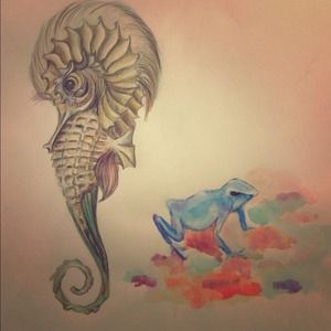Tattoo design seahorse