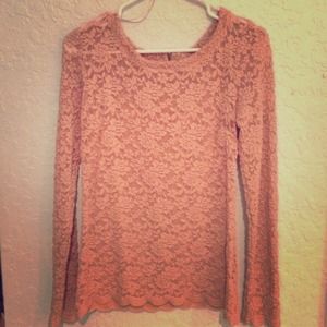 Girly floral peach top.