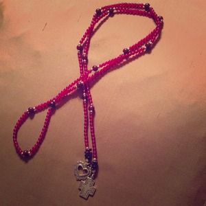 Silpada lariat style red beaded necklace