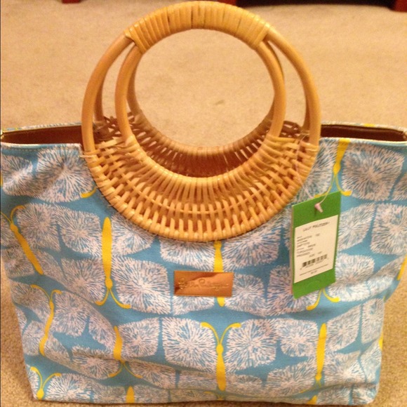 SOLD Lilly Pulitzer Turquoise Pressed Tote