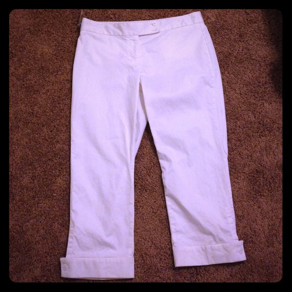 Express dressy white editor cropped pants
