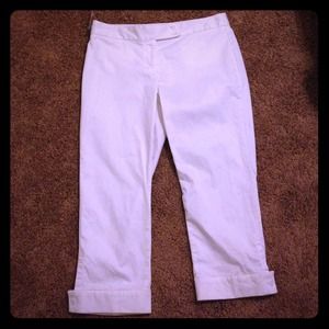 Express dressy white editor cropped pants