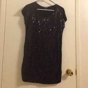 Sequined black dress! Only worn once!
