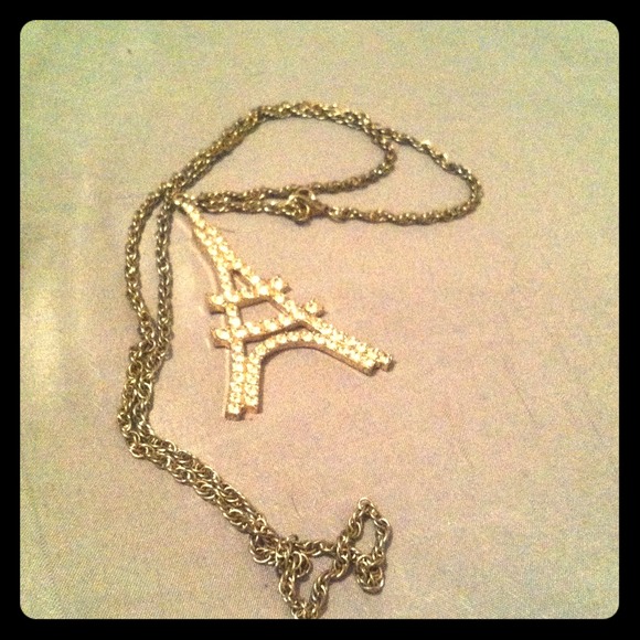 Gold Eiffel Tower necklace