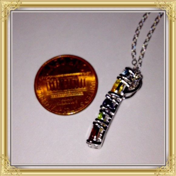 S/S 925 with multi gem pendant on 18" chain - Picture 10 of 10
