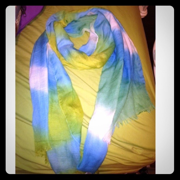 Blue green and white scarf - Picture 1 of 1