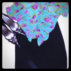 Black above the knee skirt