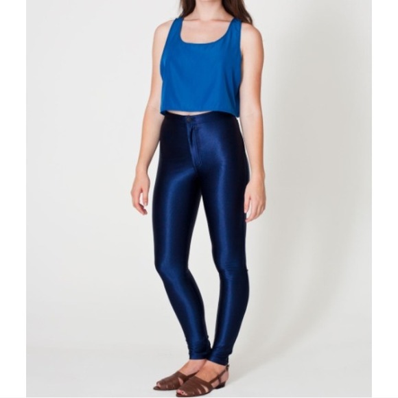 American apparel midnight navy disco pants s