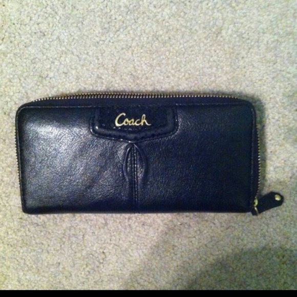 Black Coach zip around wallet