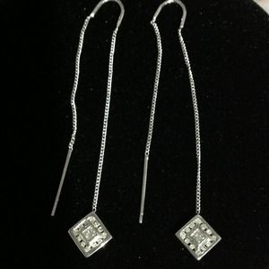 🎉TRADED🎉Diamonds &White Gold DanglingEarrings14K