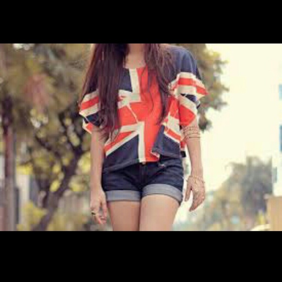British flag crop top