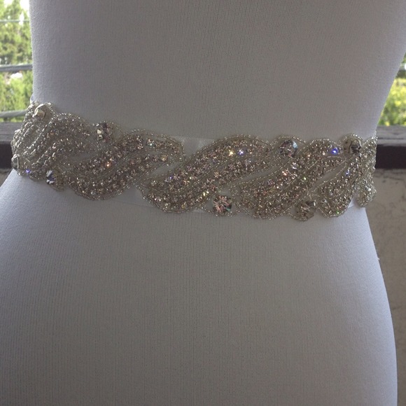 Bridal wedding belt sash rhinestone crystal beads