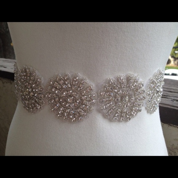 Wedding bridal sash belt rhinestone flower crystal
