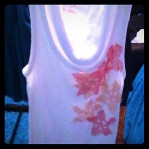 Flowery white old navy tank top