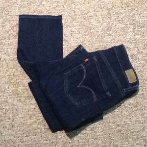 Levi's mid-rise skinny jeans.  Priced to move