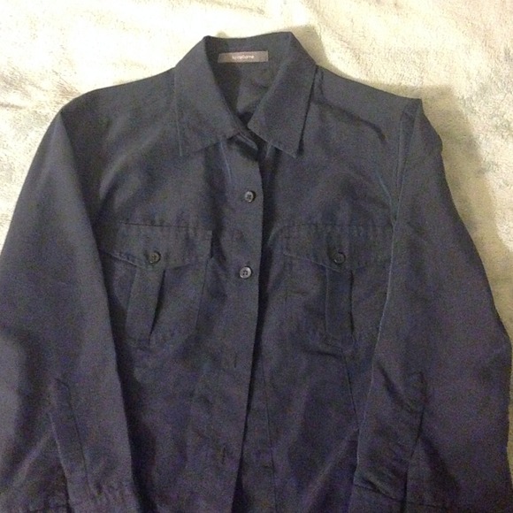 ✂️LIZ Claiborne navy blue 3qtr buttoned top