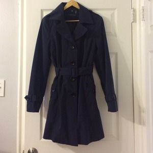Calvin Klein Navy Trench Coat