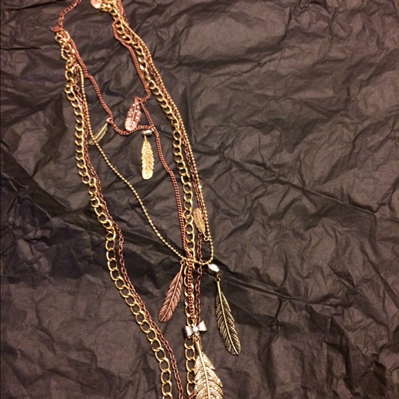 Betsey Johnson Multi-strand Feather Necklace