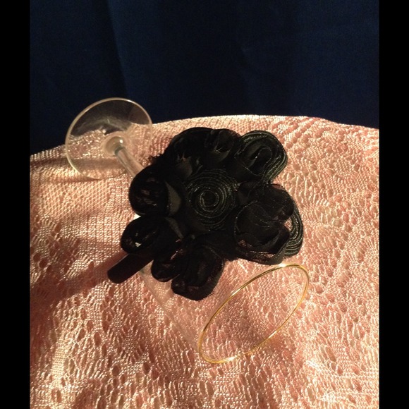 Brand New- black silk & lace flower headbandSOLD