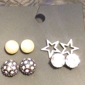 Collection of 4 pairs of stud earrings
