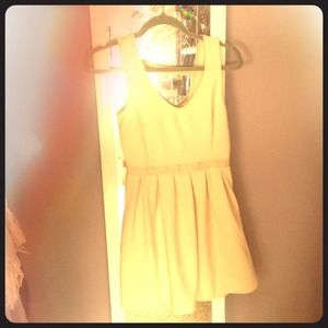 Beige slit open back dress