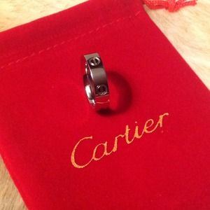 Silver Titanium Steel Screw Ring.