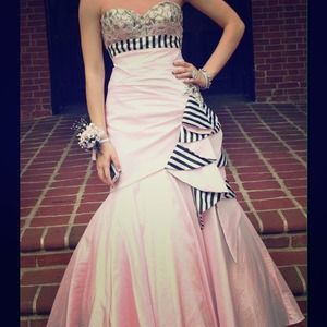 Light pink with black/white & crystal accents