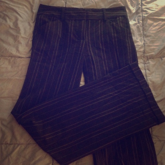 Black Pinstripe Pant Suit.