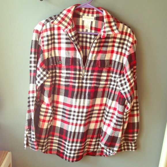 Jones New York Tops - Red plaid top
