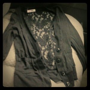 Black long sleve throw over cardigan