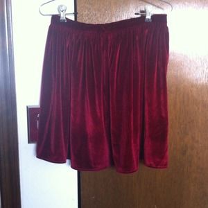 American Apparel cranberry velvet mini skirt