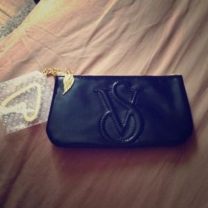 Victoria's Secret pouch with VS heart clip