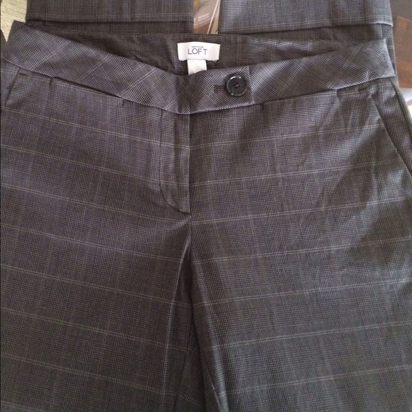 Ann Taylor cropped pants ! Gray plaid