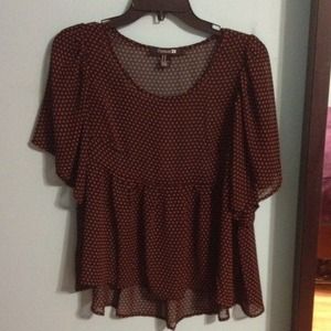 Sheer polka dot blouse