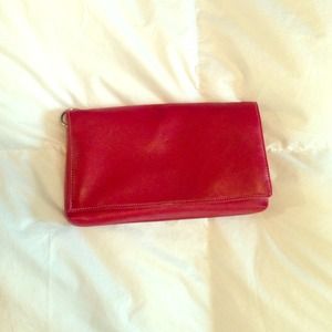 Barely used red leather clutch
