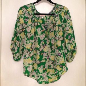 Rebecca Taylor size 8 100% silk peasant top
