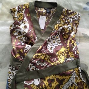 Bcbgmaxaria xs wrap shirt multi color nwt