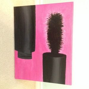 18x16 acrylic painting of makeup (mascara)