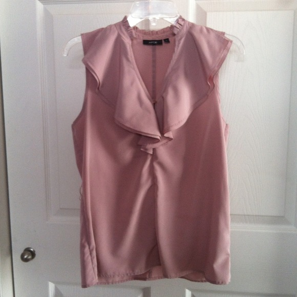 Dusty Rose Ruffle Blouse - Picture 1 of 4